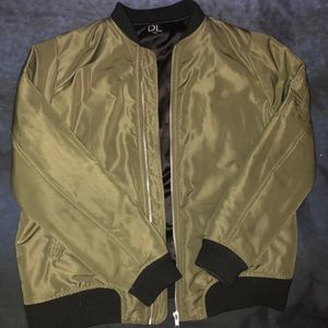 Olive green and black bomber jacket in great shape